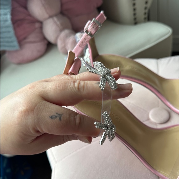 Mach & Mach Pink Bow Heels SZ 9.5/50 - Picture 4 of 8